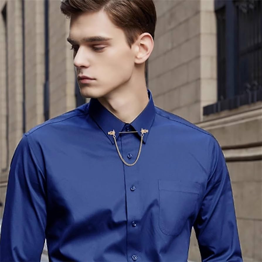 Amazon.co.jp: メンズブローチ 金属チェーンタッセルピンメンズシャツ